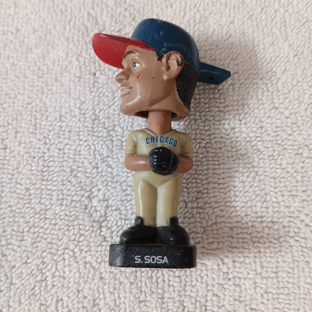 Baseball Player Bobblehead with Red and Blue Cap